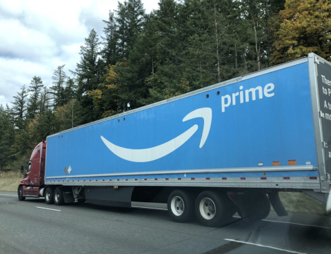 Top hero image of Amazon delivery truck